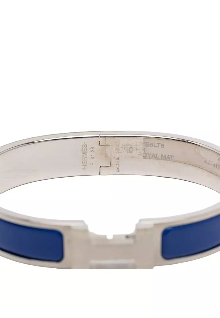 Pre-Loved Hermès Narrow Enamel Clic H Bracelet Pm