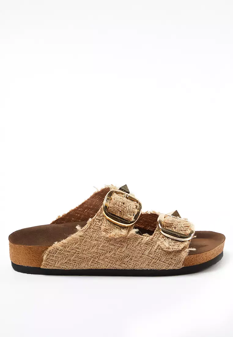 Discount on Trendyol  shoes - SKU: Double Buckle Rivet Sandals