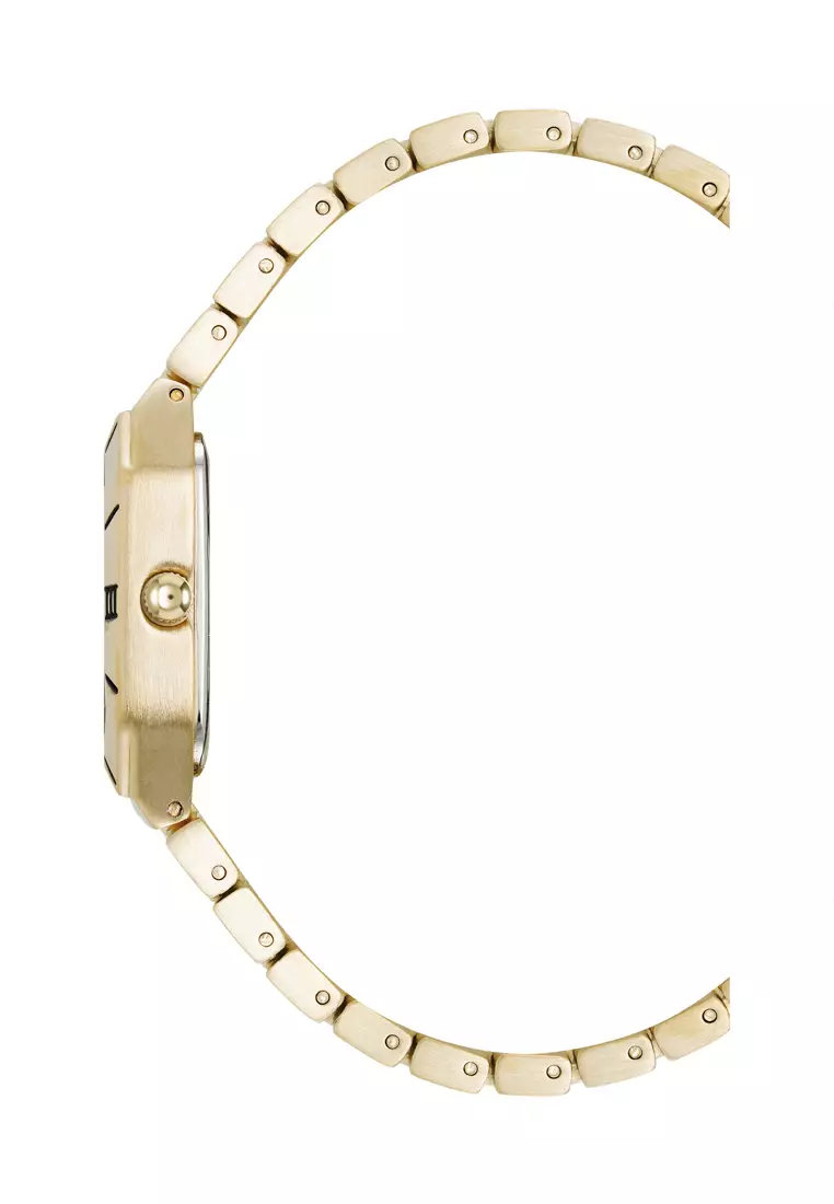 Anne Klein  AK5038CHGB0000 Gold Tone Octagon Watch with Light Champagne Dial