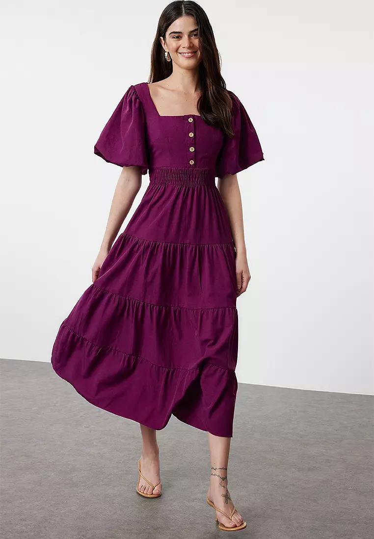 Buy Trendyol Tiered Midi Dress 2025 Online ZALORA Philippines - Main Image