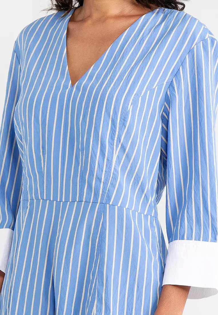 Striped Fit & Flare Dress