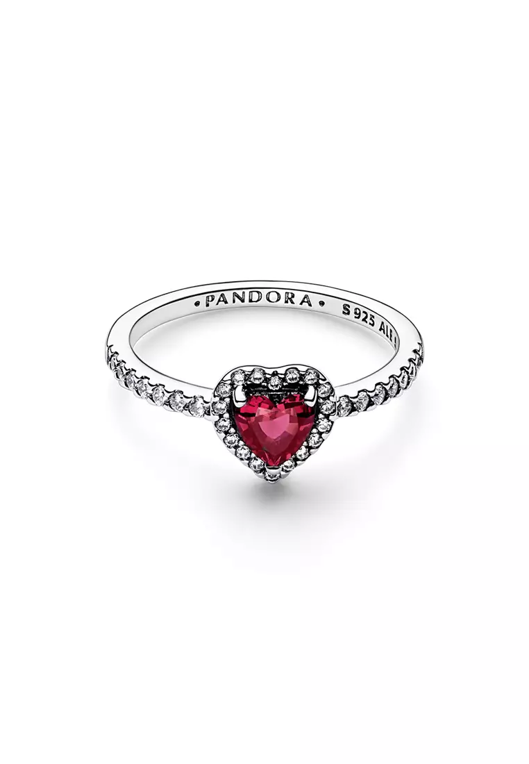 Pandora Elevated Red Heart Ring
