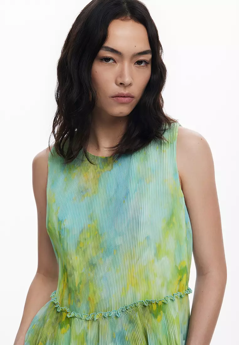 Ruffled pleated blouse