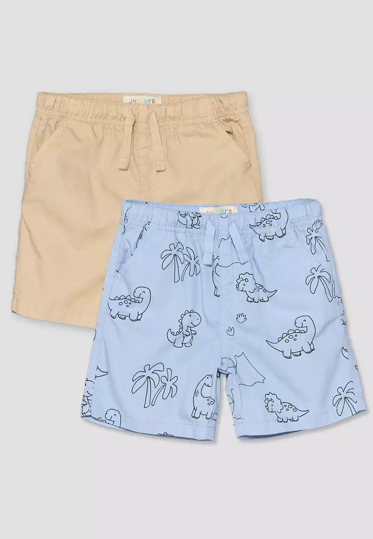 Babyshop Pack Of 2 Juniors Drawstring Waist Shorts With Pockets