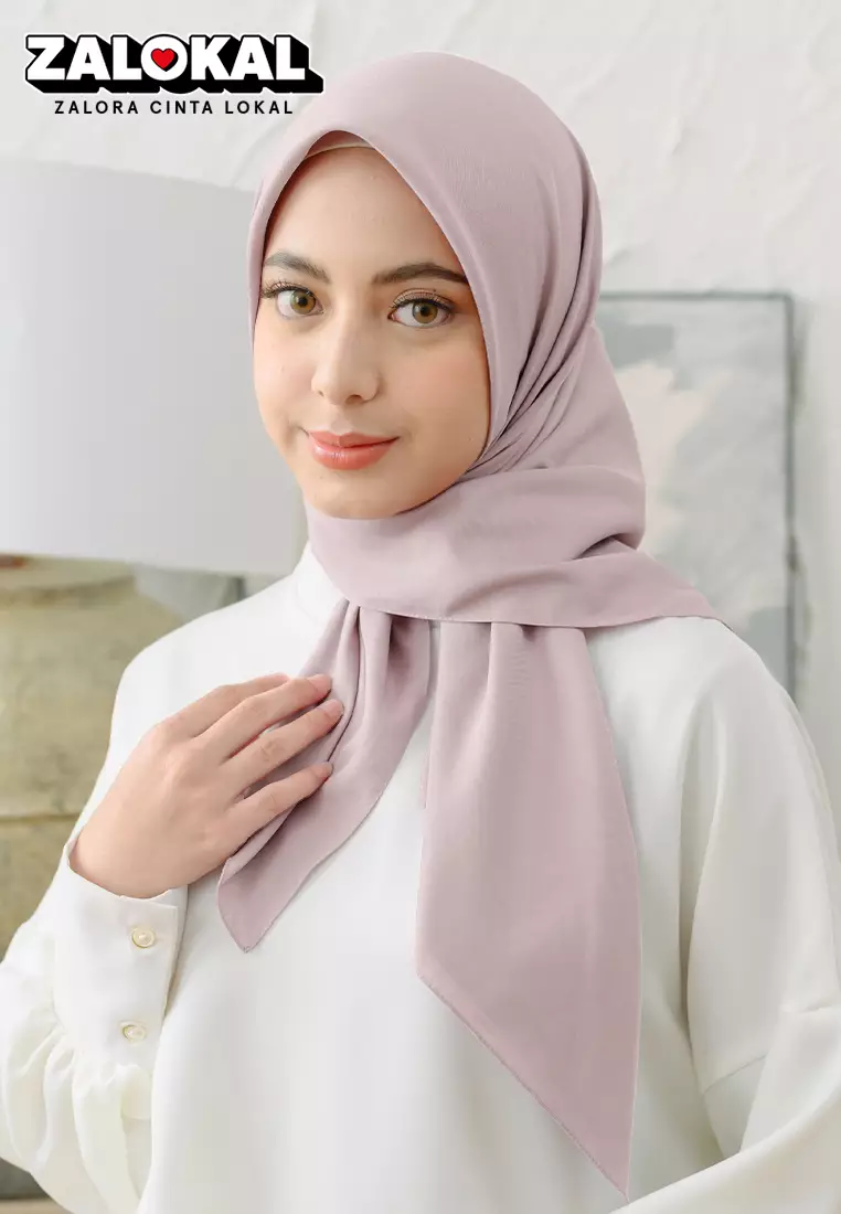Hana Voal (Hijab Voal Segiempat Polos) Tea Rose