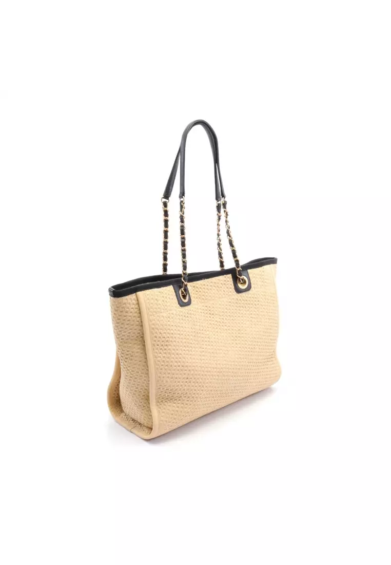 Chanel deauville chain shoulder tote clearance bag