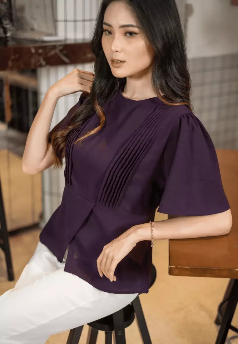 Urban Exchange Shellie Purple Blouse - Blouse Casual Wanita Warna Purple