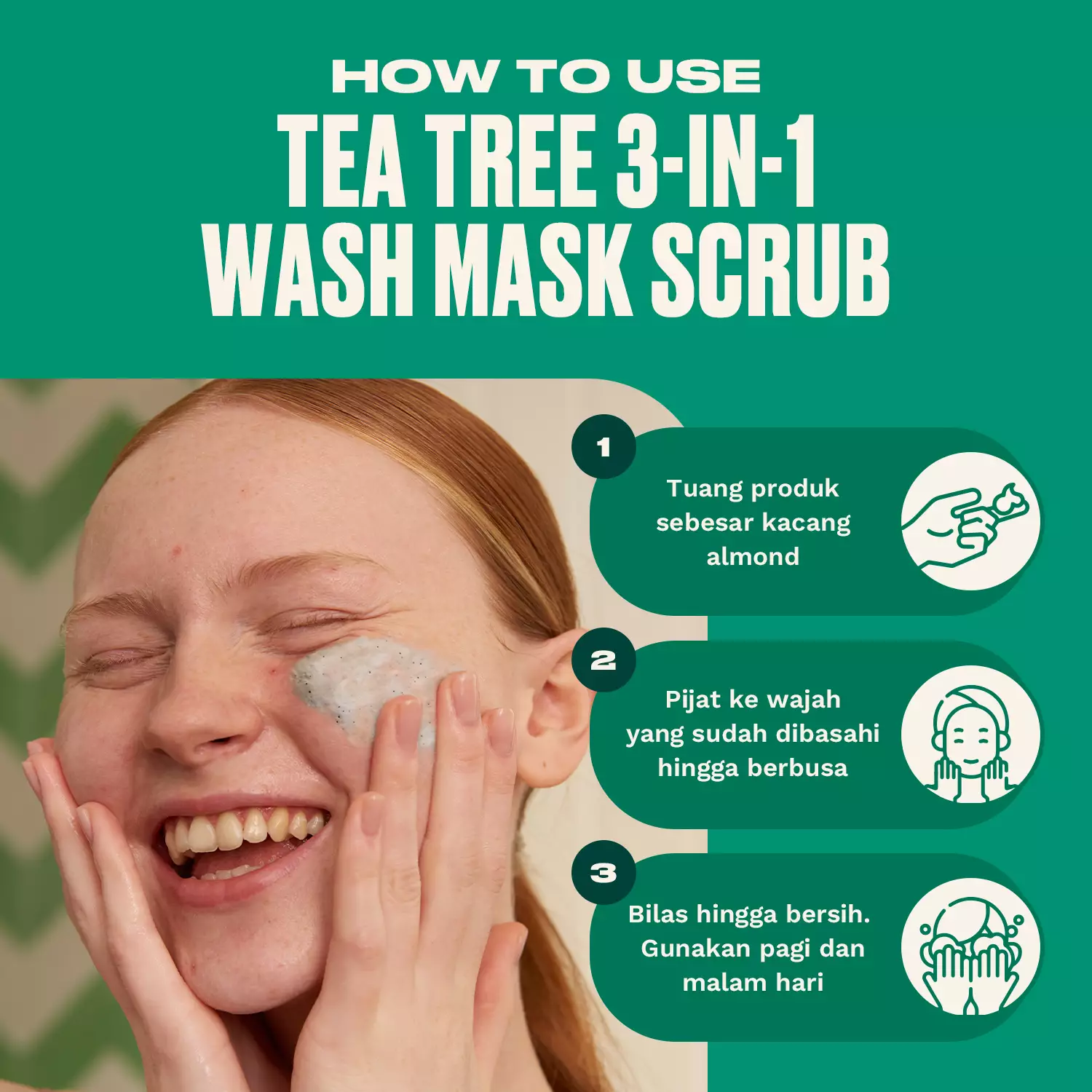 Tea Tree 3 In 1 Wash Scrub Mask Face Wash 125ml