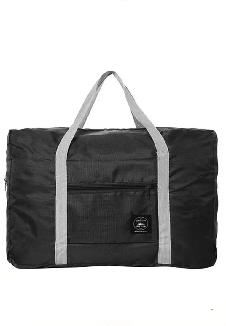 Annalise Tas Jinjing Wanita Travel Bag Duffle Foldable Waterproof Material Nylon Polyester ORIGINAL Black