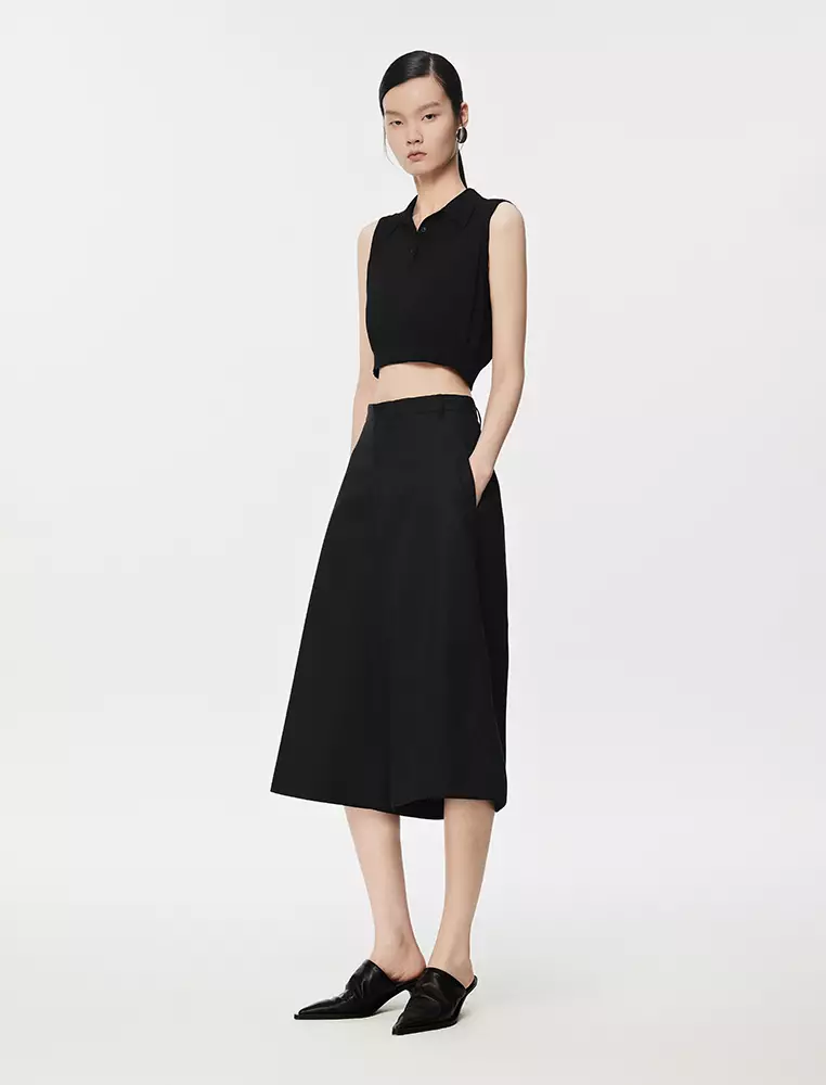 Collared Short Knit Vest