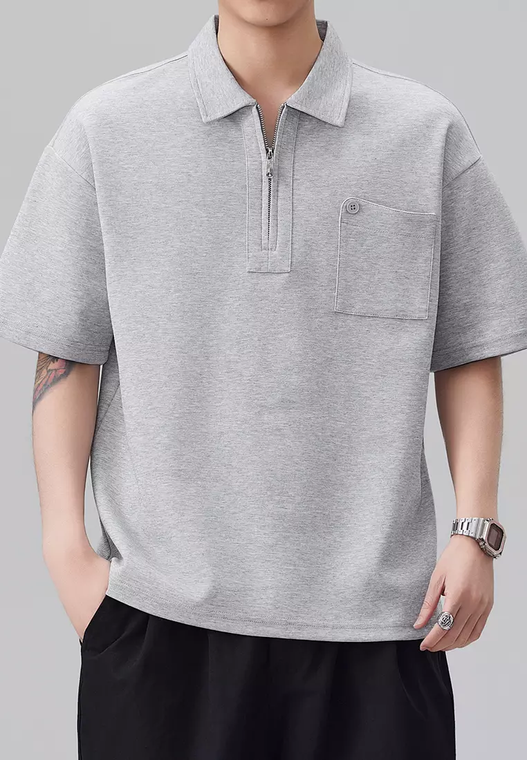 Half Zip Collar Polo Shirt AY-D8909