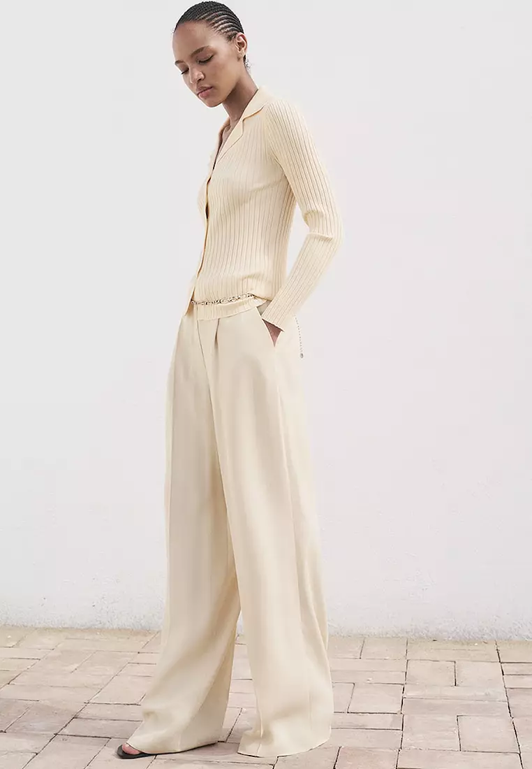 Ribbed Lapel Cardigan