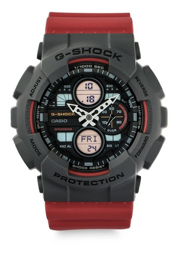 Jual G Shock Casio G Shock Jam Tangan Pria Red Grey Resin Ga 140 4adr Original Zalora Indonesia