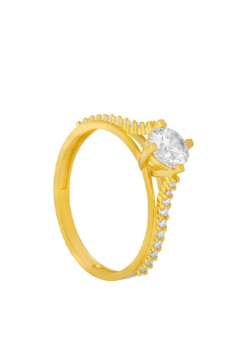 TOMEI gold TOMEI Italy Zirconia Ring, Yellow Gold 916 BA8C5AC2FF97E4GS_1