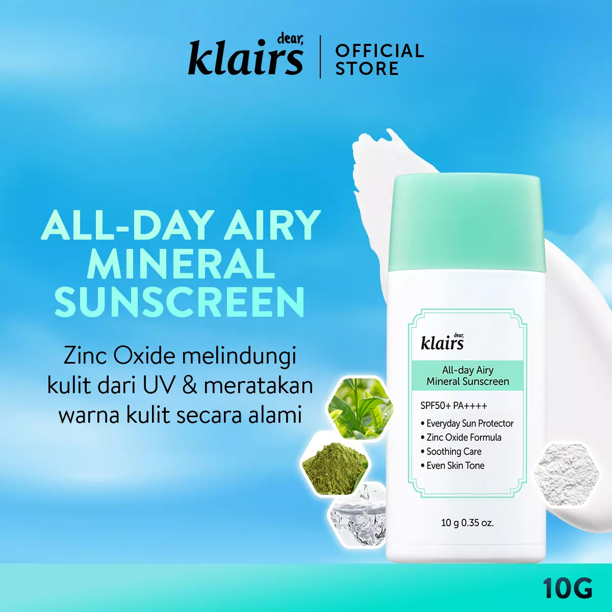 [Official Distributor] Dear Klairs All-Day Airy Mineral Sunscreen SPF50+ PA++++ 10gr