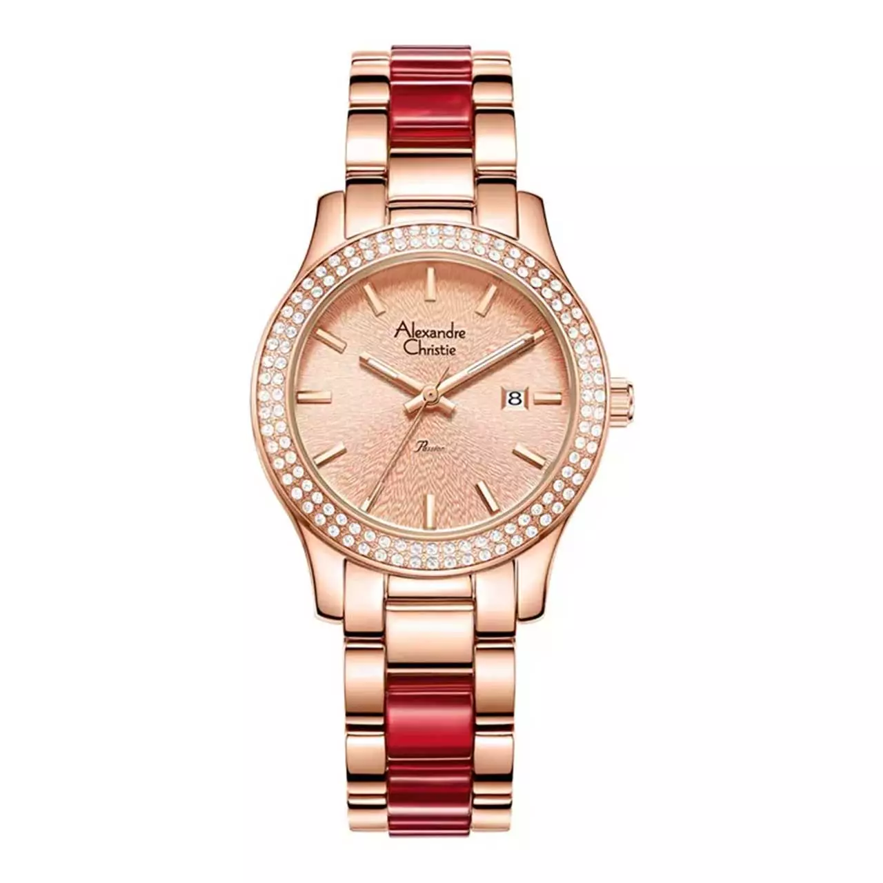 Alexandre Christi Jam Tangan Wanita - Red Rosegold - Stainless Steel - 2463 LDBRGLNRE1