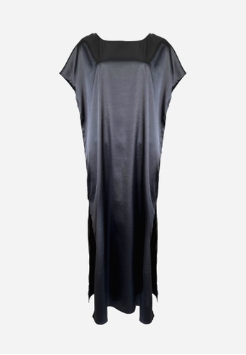 ROSARINI black Side Split Dress 069DAAACA30073GS_1