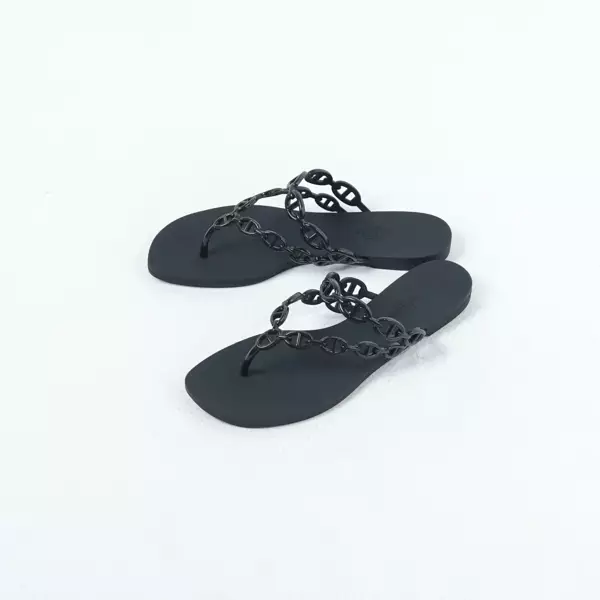 Sandal HERMES ISLAND JELLY BLACK SANDAL 100% ORIGINAL