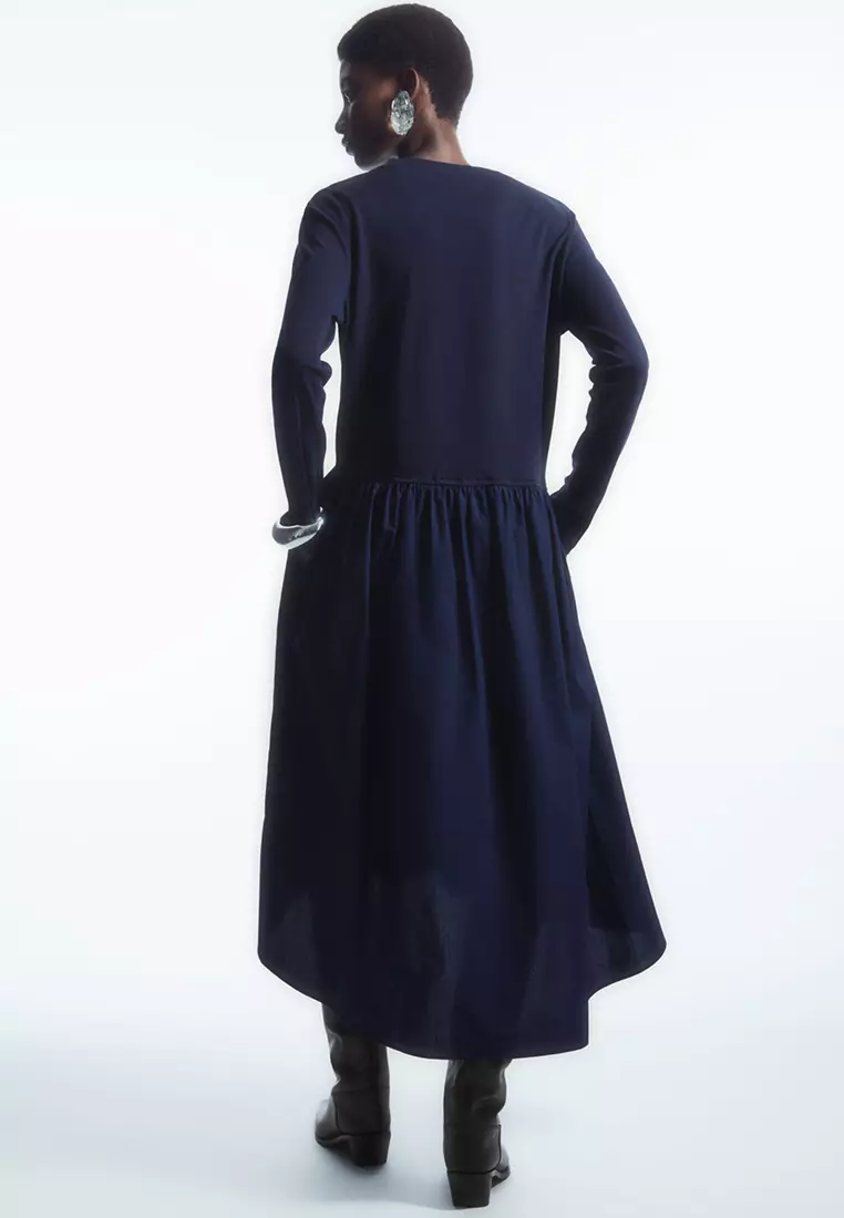Buy COS Asymmetric Gathered-Waist Midi Dress Online | ZALORA Malaysia