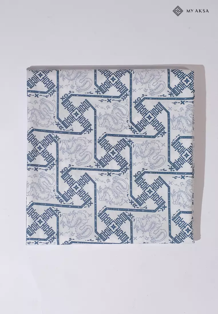 My Aksa Kain Batik Print Naga Cita Putih