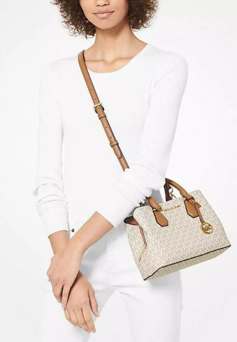 Michael kors camille small new arrivals logo and leather satchel