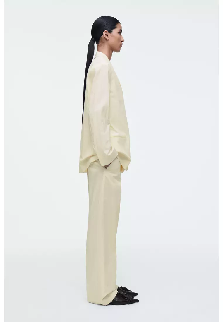 TAILORED COTTON STRAIGHT-LEG TROUSERS
