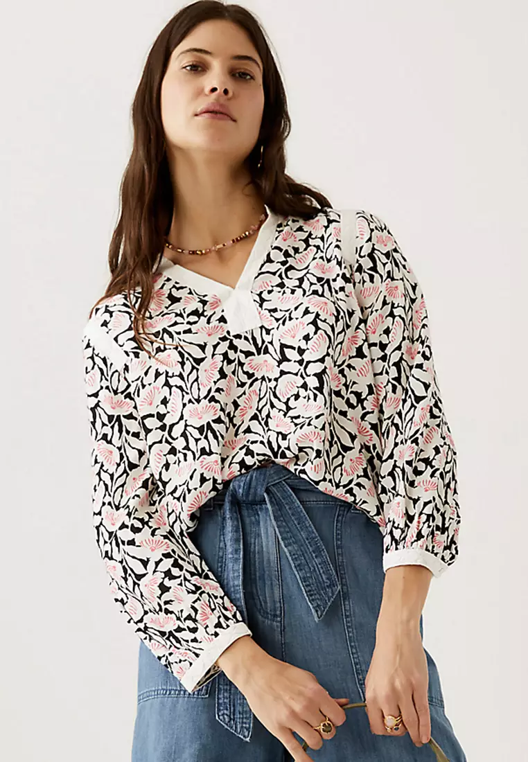 marks and spencer tie neck blouse