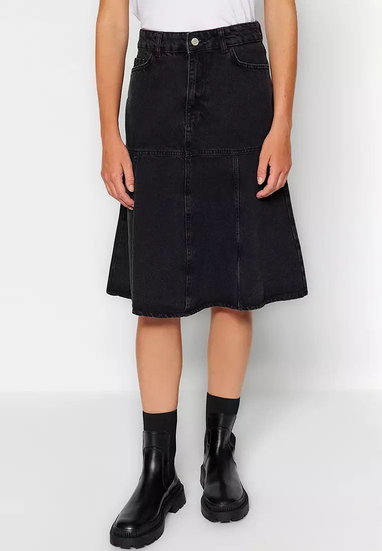 Denim skirt deals zalora