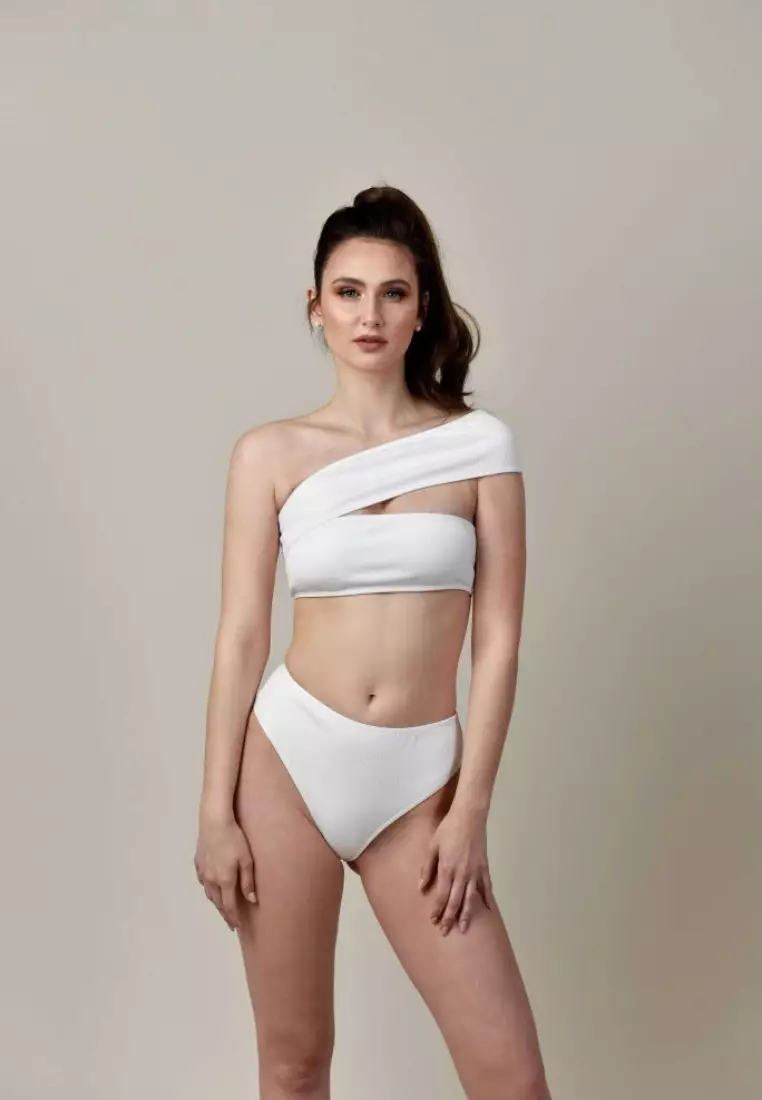 Paradise Found Swimsuit Bikini Swimwear Simple One Shoulder Highwaist