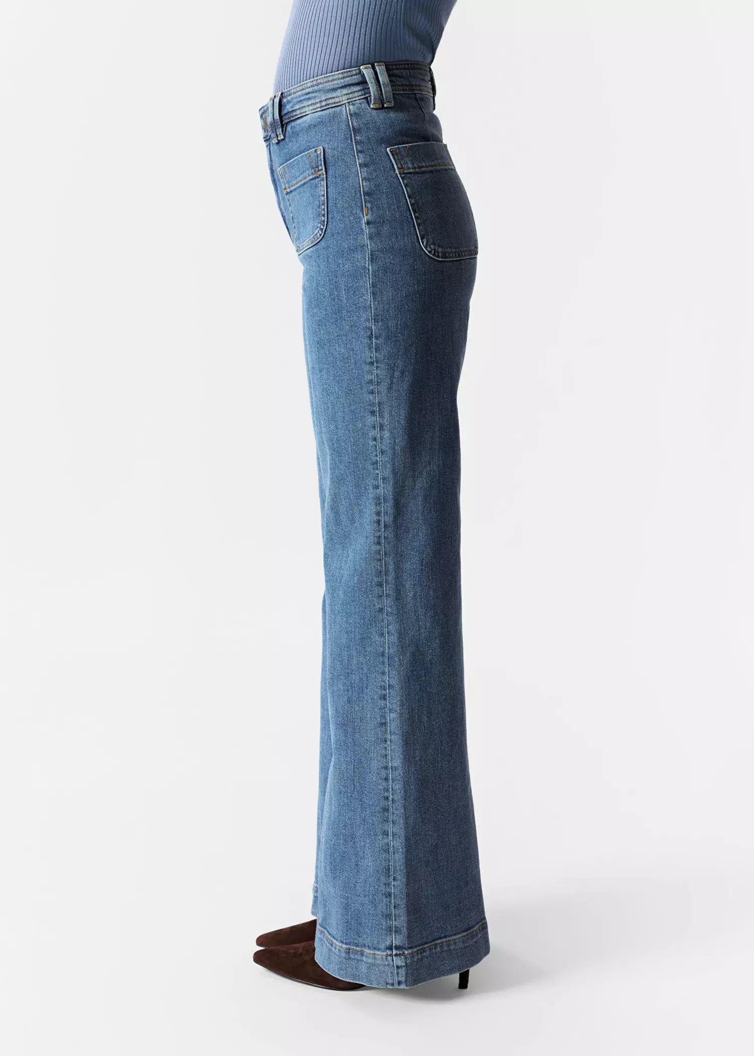 High-Waist Bootcut Jeans