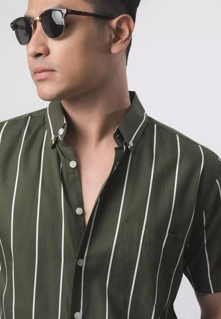 Vicente Stripe Army Green SS