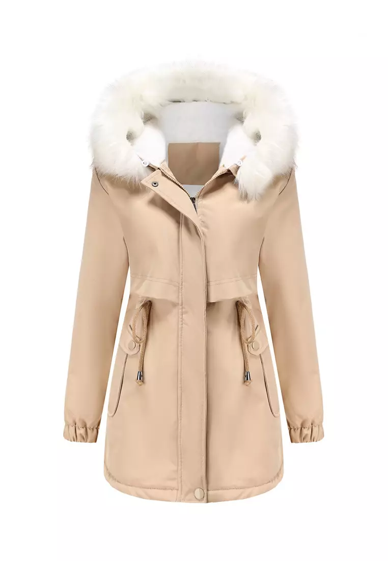 Fuzzy hooded coat online