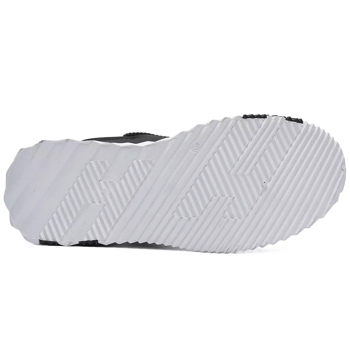 Sepatu Sekolah Cowok Hitam Abu Sneakers Sport Polos Pria QNR32 