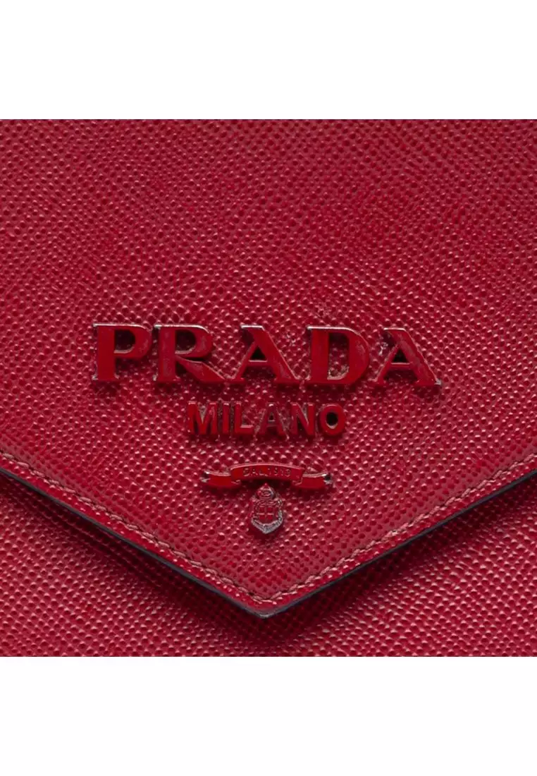 Pre-Loved Prada Saffiano Cuir Monochrome Envelope Crossbody