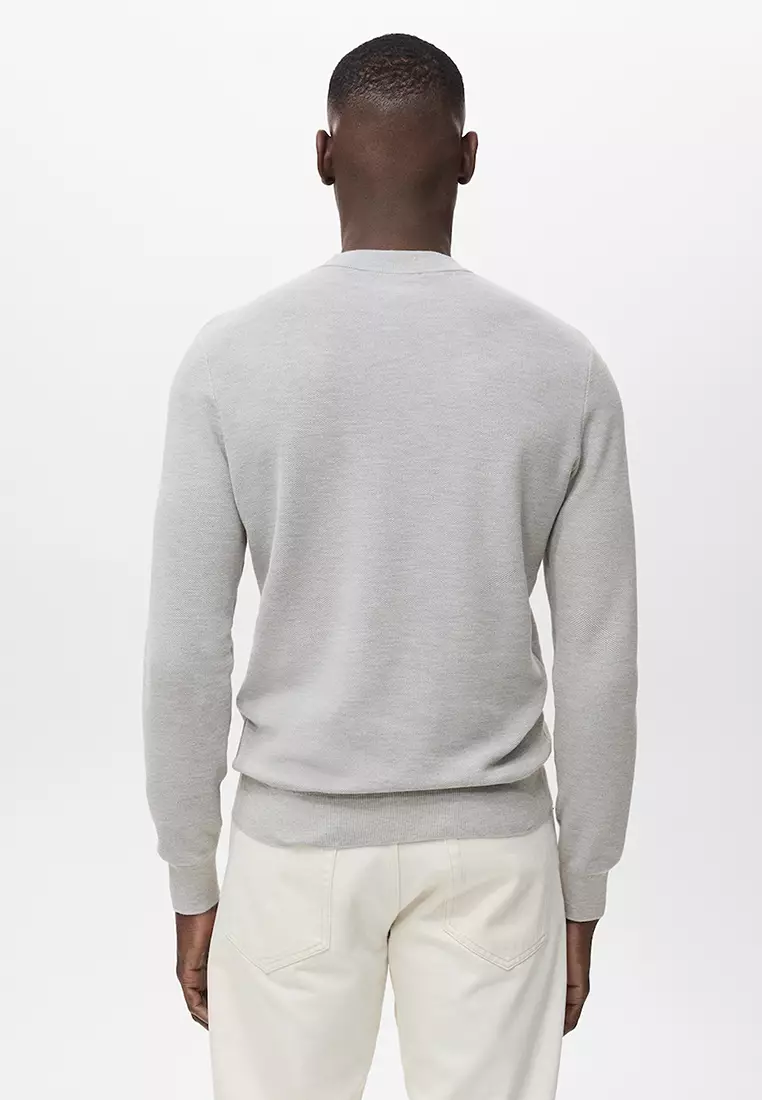 Microstructured Cotton Knitted Sweater