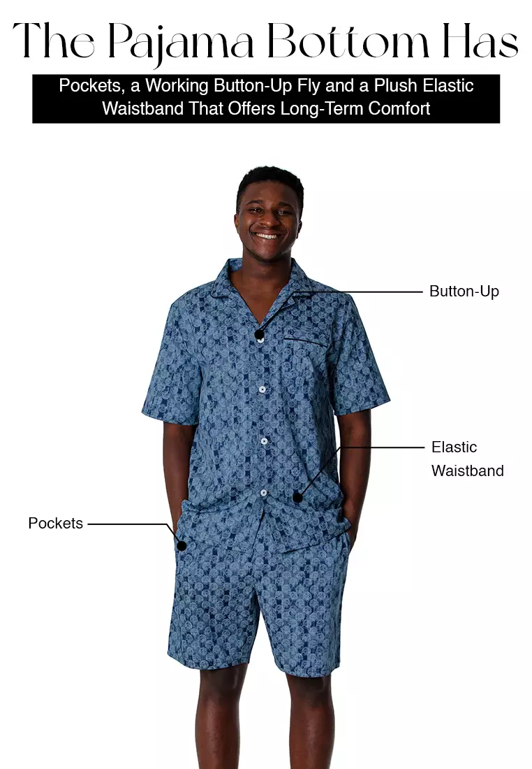Mens short sleeve clearance pajama sets