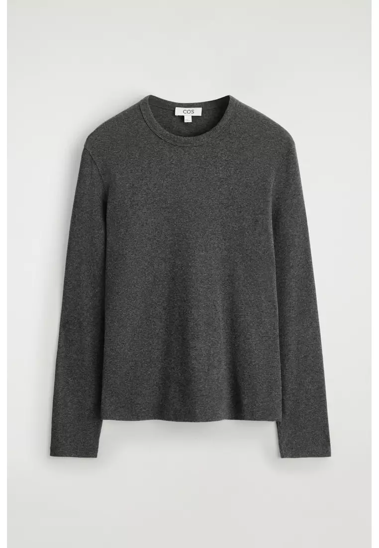 SLIM RIBBED COTTON LONG-SLEEVED T-SHIRT