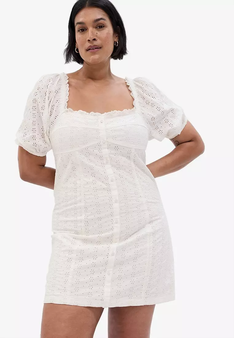 White overall dress plus size on sale
