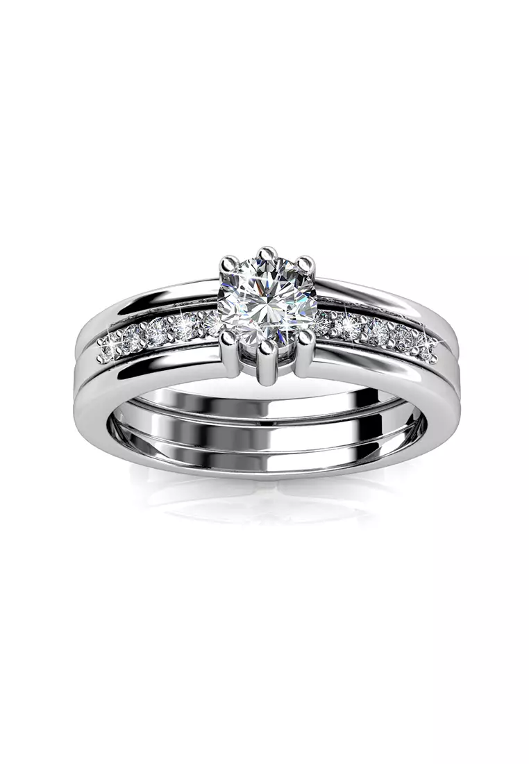 Jual Her Jewellery Double Ring 3 Style Ring Cincin Crystal