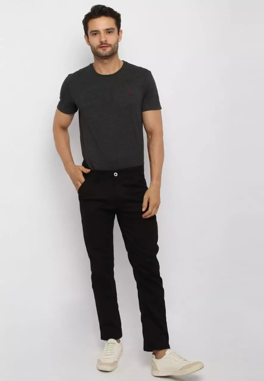 Celana Pria Panjang Chinos Hitam Slimfit