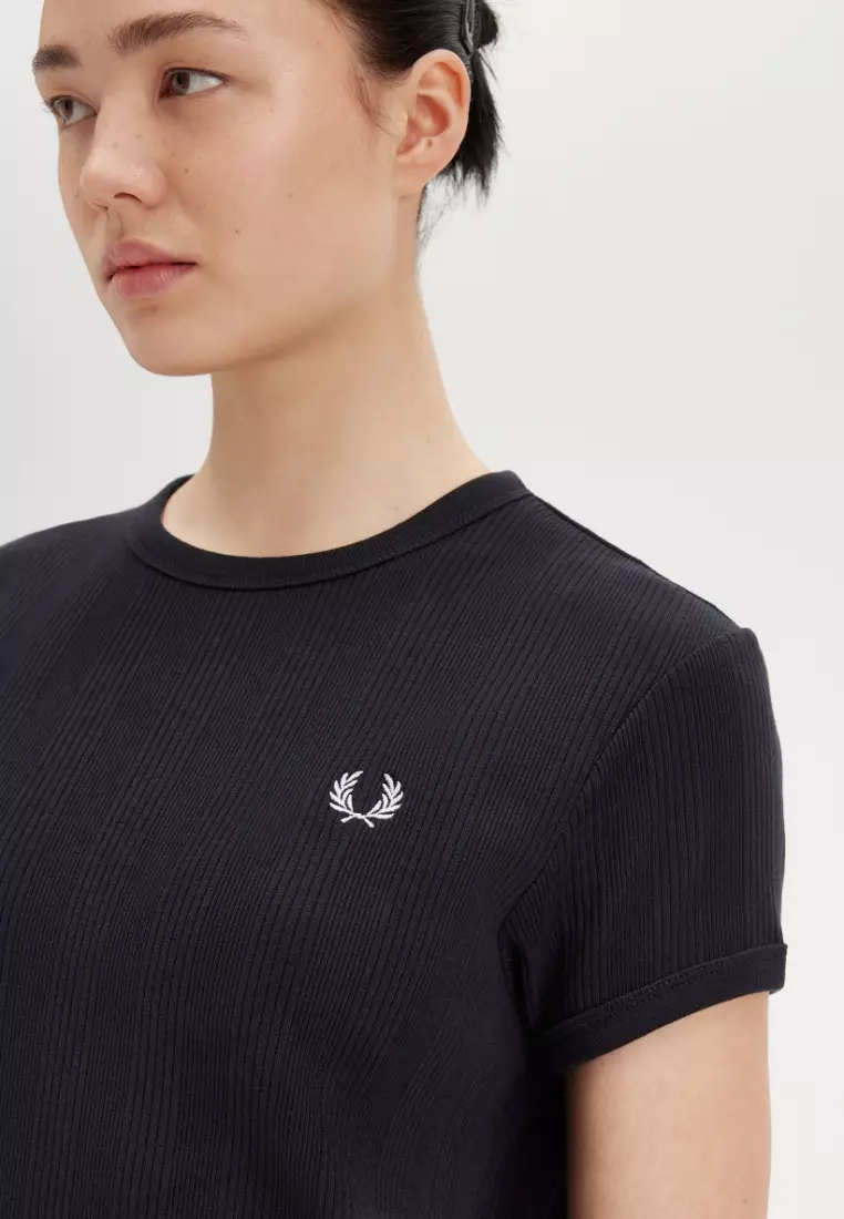 Fred Perry D9168 Ribbed T-Shirt Dress
