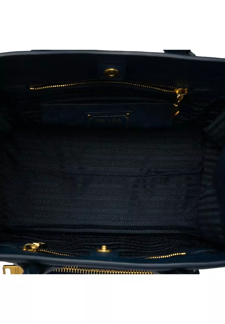 Pre-Loved Prada Vitello Daino Front Pocket Open Convertible Tote