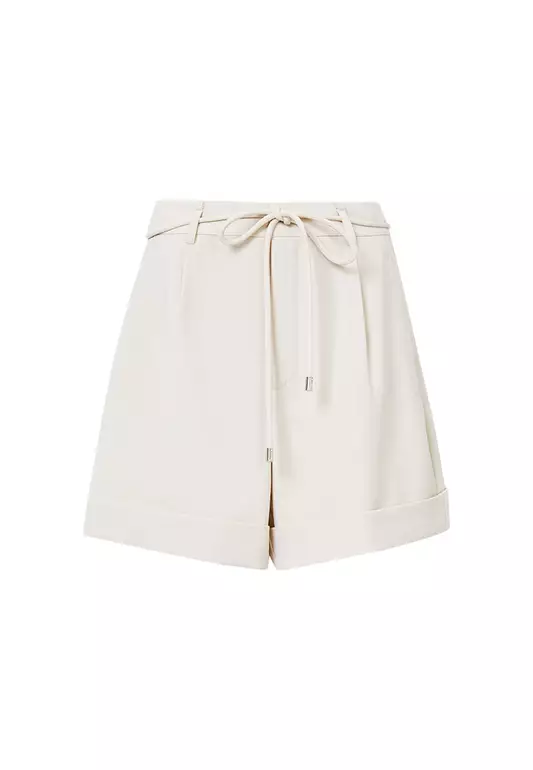 Simple Causal Pants with Lace Waist Tie