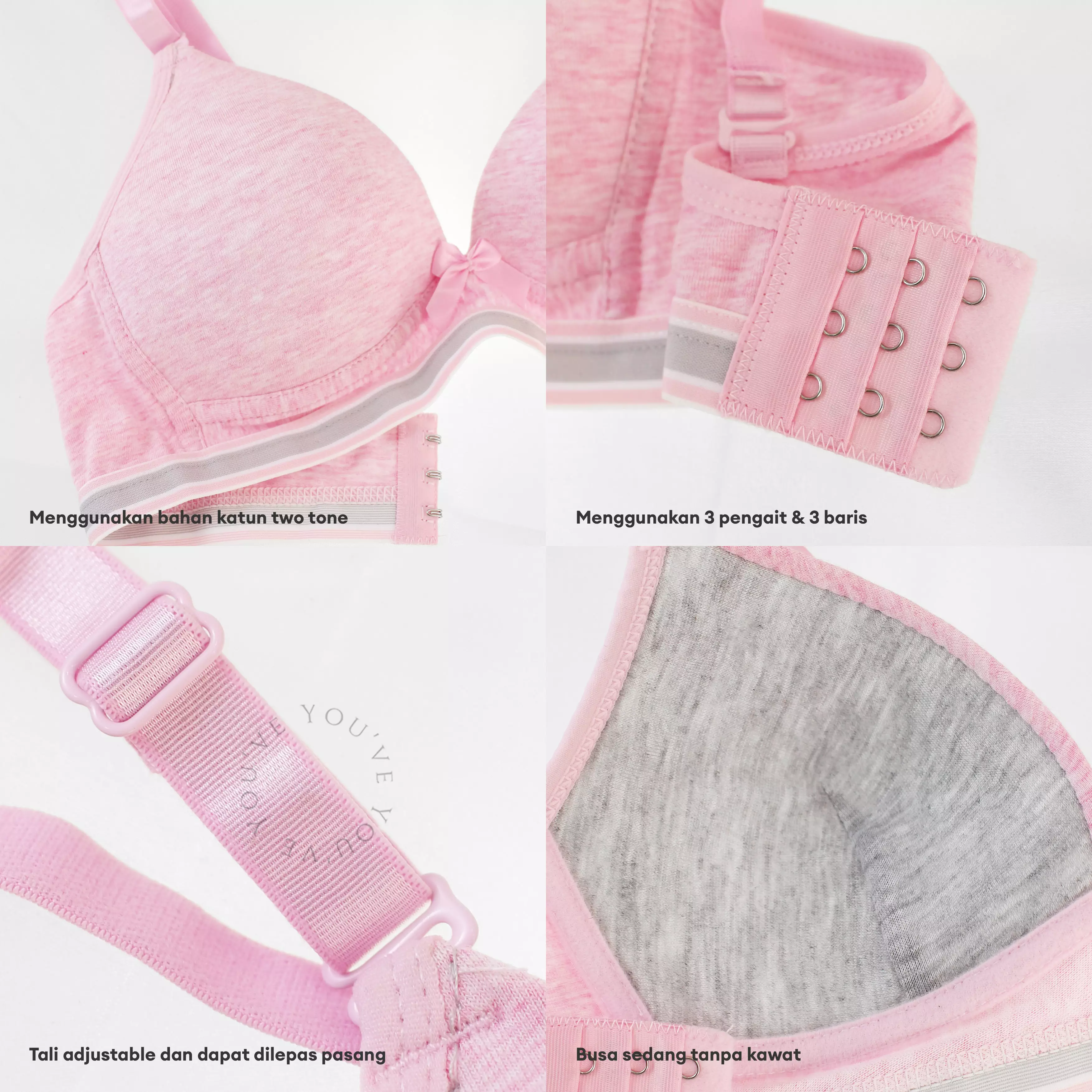 You’ve (YouHave) BH Wanita Bra Wanita Remaja Busa Tipis Tanpa Kawat Beha Women Woman Cewe Perempuan Remaja 100132