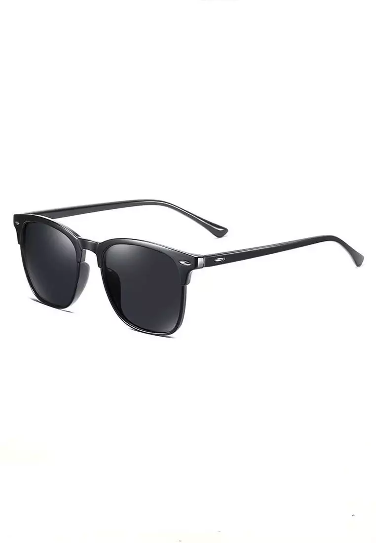 Derian Kacamata Frame Classic Polarized Unisex Sunglasses UV400 Material Plastic ORIGINAL - Black
