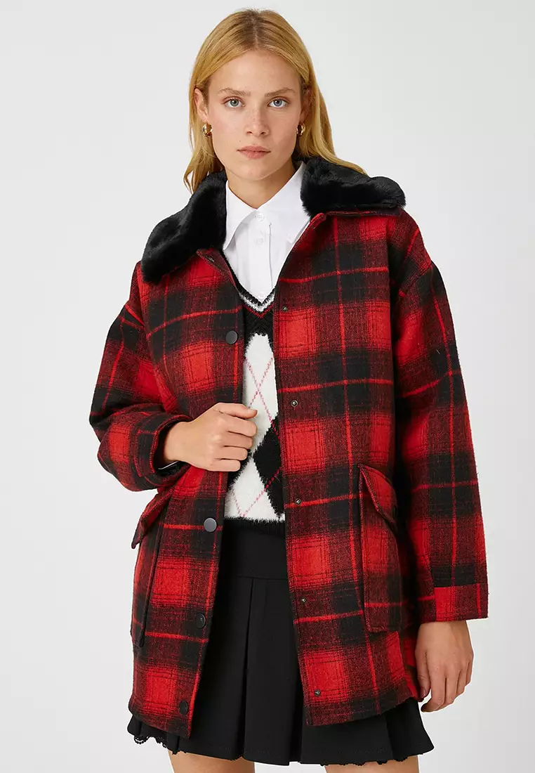 Buy KOTON Checkered Wool Coat 2025 Online ZALORA Philippines