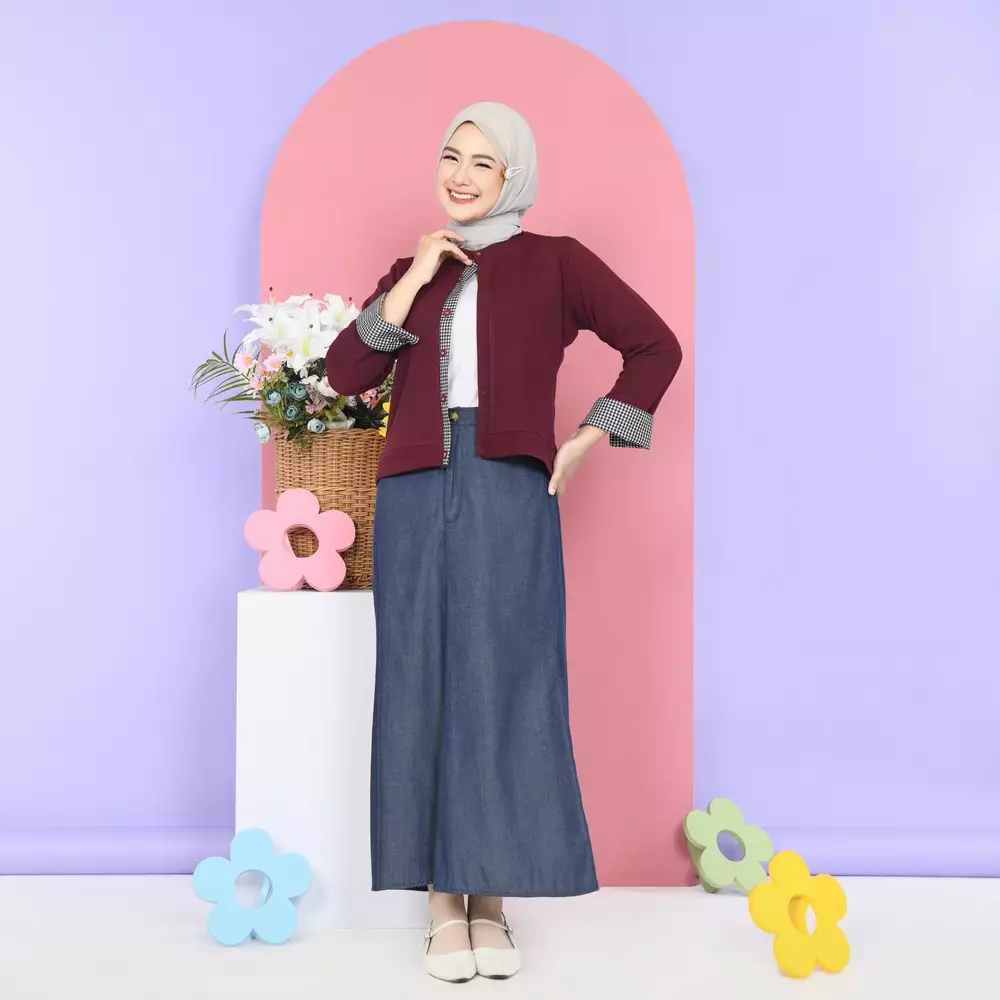 Listy Cardigan Knit - Burgundy M19624 R34S1