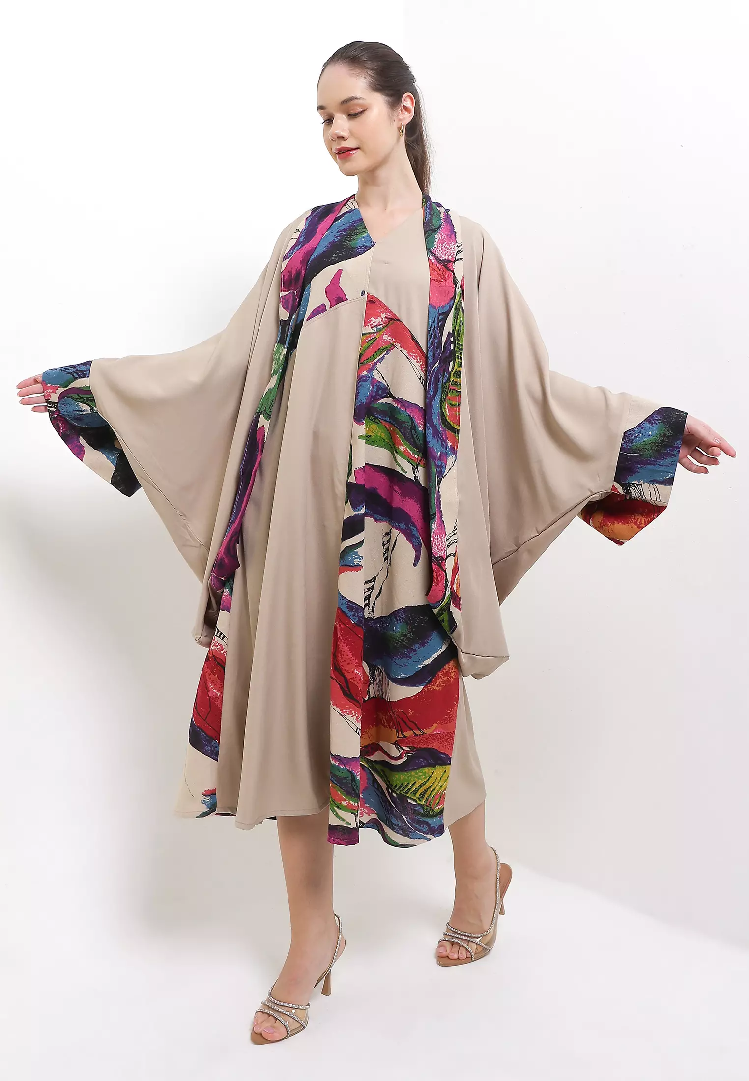 SET GAMIS Sleeveless C&S+TT & Cardigan Lowo Cut&Sew