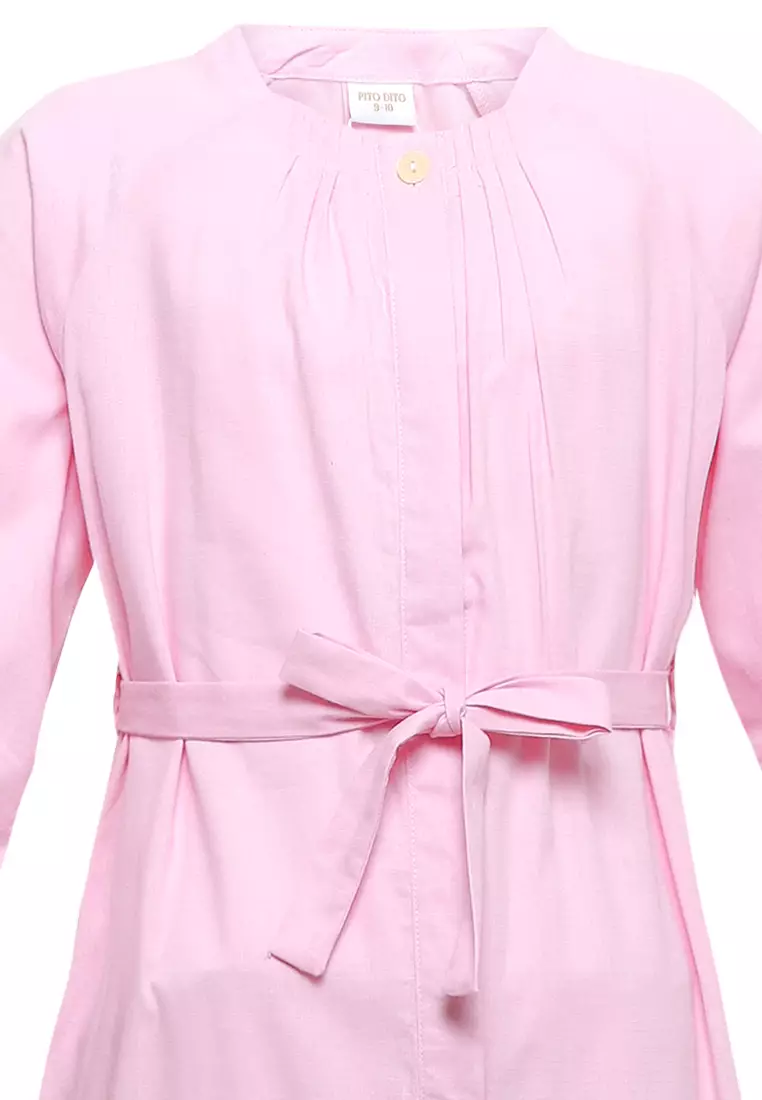 Pito Dito Girl Chatucha Dress Panjang Anak Pink - Size 4