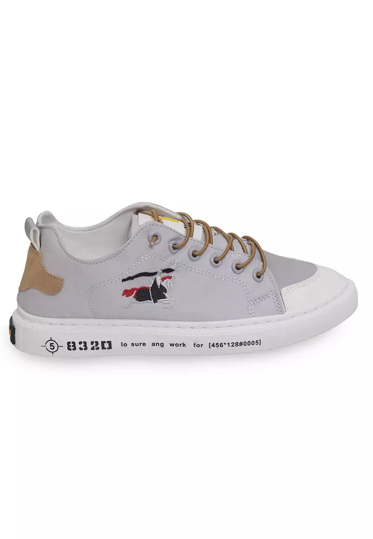 Anando Sepatu Sneakers Pria Motif Gambar Casual Shoes Stylish Design Material Leather ORIGINAL - Gray